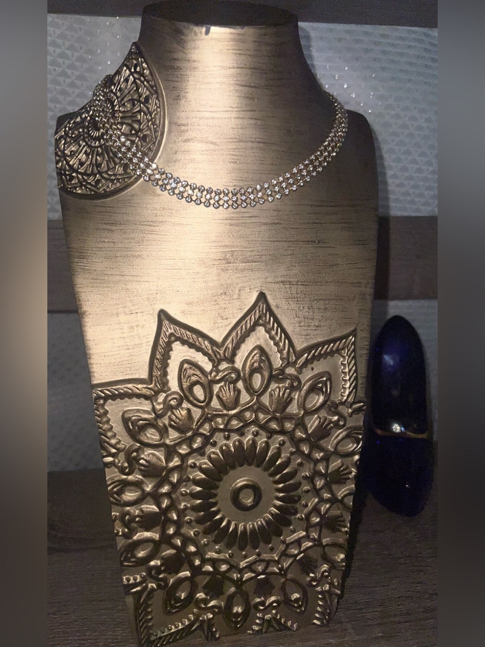 BaubleBar Silver Crystal Double-Row Choker Necklace